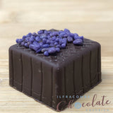 Handmade Dark chocolate and crystallised Violet fondant