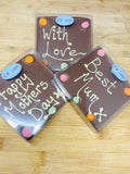 MILK Plaques for personalisation with Chocolate hand writing.