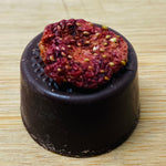 Handmade Dark chocolate with Strawberry fondant