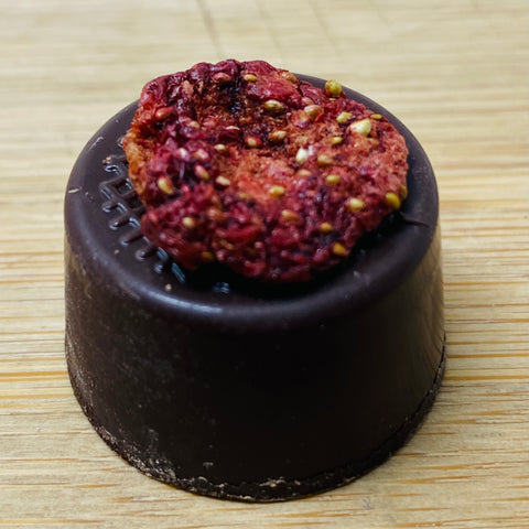 Handmade Dark chocolate with Strawberry fondant