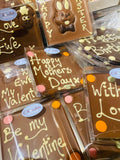MILK Plaques for personalisation with Chocolate hand writing.