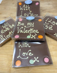 MILK Plaques for personalisation with Chocolate hand writing.