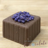 Handmade Milk chocolate with crystallised violet fondant